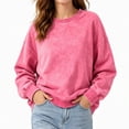 thumbnail image 1 of Gamivast Women's Vintage Wash Sweatshirt Crewneck Casual Long Sleeve Pullover Tops Loose Fit Athletic Activewear Fall Winter Y2K Basic Shirts, 1 of 7