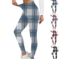 thumbnail image 1 of Gamivast Women's Yoga Leggings No Front Seam Plaid Soft High Waisted Tummy Control Compressions Tight Pants Trendy Workout Stretchy Pull On Butt Lifting Full Length Pant, 1 of 2