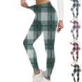 thumbnail image 1 of Gamivast Women's Yoga Leggings No Front Seam Plaid Soft High Waisted Tummy Control Compressions Tight Pants Trendy Workout Stretchy Pull On Butt Lifting Full Length Pant, 1 of 2
