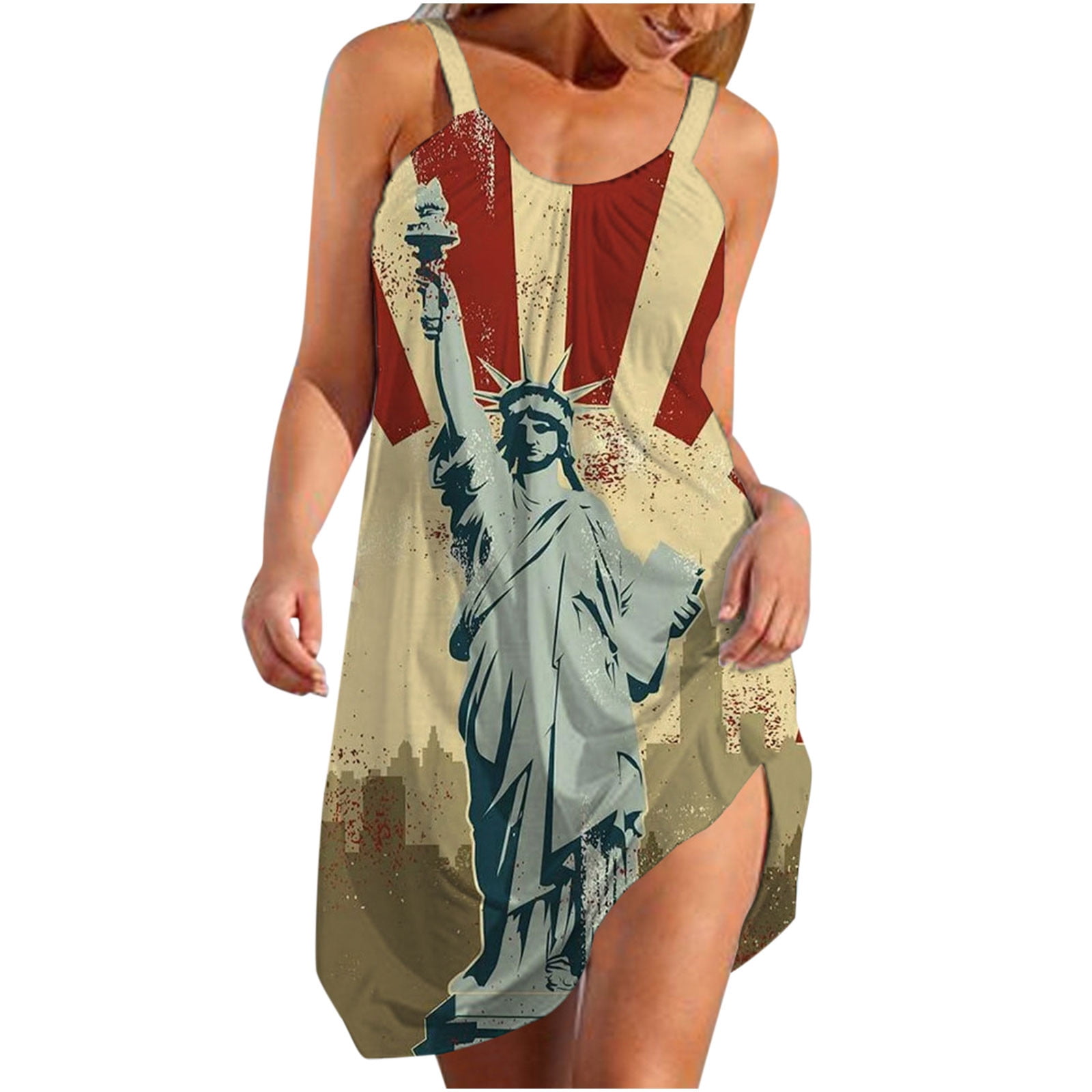 Gamivast Womens 4Th Of July American Flag Dress Sexy Patriotic Dress ...