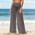 thumbnail image 1 of Gamivast Womens Bathing Suit Coverups Pants Polka-Dot Wide Leg Sheer Cover up Pants Beach Flowy Elastic Waist Swimwear Breathable Summer Beach Outfits, 1 of 5