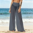 thumbnail image 1 of Gamivast Womens Beach Cover up Pants Polka-Dot Boho Sheer Flowy Pant with Elastic Waist Lightweight Wide Leg Loose Swimwear Travel Summer Outfits, 1 of 5