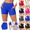 thumbnail image 1 of Gamivast Womens Bike Shorts with Pockets High Waisted Tummy Control Yoga Shorts Pull on Compression Running Shorts Fit Workout Gym Training Activewear Daily Lounge Wear, 1 of 7