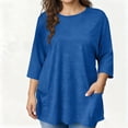 thumbnail image 1 of Gamivast Womens Business Casual Tops 3/4 Sleeve Crew Neck Blouse Loose Casual Drop Shoulder Solid Color Shirts with Pockets Comfy Fashion Clothing, 1 of 7
