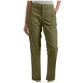 thumbnail image 1 of Gamivast Womens Cargo Pants Solid Multi Pockets Straight Leg Button Fly Utility Work Pants Cotton Twill Outdoor Hiking Pants Durable Casual Daily Outfit, 1 of 8