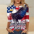 thumbnail image 1 of Gamivast Womens Clearance Fourth of July Shirts For Women 3/4 Sleeve Summer Tops Flag Print T Shirt 4th of July Shirts 2025 Casual Tops Red XXXXL Returns and Refunds My Orders, 1 of 5