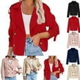 thumbnail image 1 of Gamivast Womens Cropped Trench Coat Oversized Raglan Sleeve Double Breasted Work Office Jacket with Pockets Short Notch Lapel Jacket Fashion Outerwear, 1 of 9