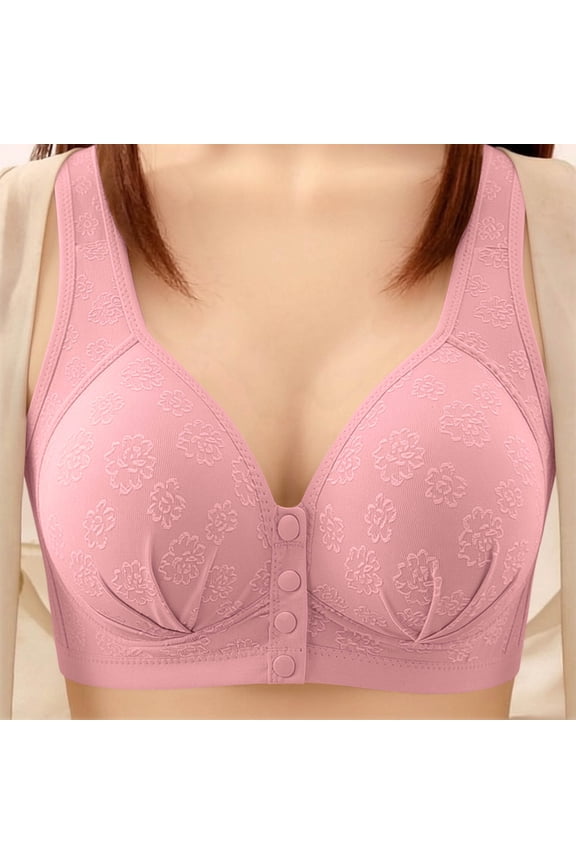 Womens Deep Plunge Bra Plus Size No Underwire Comfortable Seamless Bra Supportive Lifting Full Coverage Back Smoothing Everyday Sleep Bra Hot Pink XXL