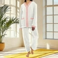 thumbnail image 1 of Gamivast Womens Fleece Pajama Sets Flannel Lounge Long Sleeve Thermal Button Up Tops and Long Pants Winter Warm Fuzzy Sherpa V Neck Pjs with Pockets, 1 of 4