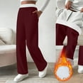 thumbnail image 1 of Gamivast Womens Fleece Pants Straight Leg Hiking High Waisted Warm Sweatpants with Pockets Winter Fashion Pull On Open Bottom Joggers Cozy Soft Clothes for Cold Weather, 1 of 6