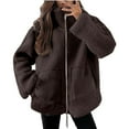 thumbnail image 1 of Gamivast Womens Fuzzy Fleece Jackets Sherpa Oversized Full Zip Stand Collar Winter Outerwear Soft Long Sleeve Drop Shoulder Coats with Pockets Comfortable Cold Weather Clothes, 1 of 3