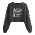 thumbnail image 1 of Gamivast Womens Graphic Sweatshirts Game Day Block Letter Graphic Crew Neck Long Sleeve Cropped Sweatshirts Pullover Tops Casual Athletic Wear Outfits, 1 of 5