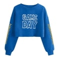 thumbnail image 1 of Gamivast Womens Graphic Sweatshirts Game Day Block Letter Graphic Crew Neck Long Sleeve Cropped Sweatshirts Pullover Tops Casual Athletic Wear Outfits, 1 of 5