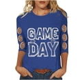 thumbnail image 1 of Gamivast Womens Graphic T Shirts Game Day Multi Ball Graphic Print Crew Neck 3/4 Sleeve Graphic Tees Basic Tees Casual Athletic Game Day Wear, 1 of 5