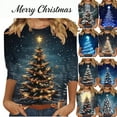 thumbnail image 1 of Gamivast Womens Holiday Shirts Plus Size Trees Snowflake Printed 3/4 Sleeve T-Shirt Winter Fashion Cute Graphic Crew Neck Casual Tunics Tops Xmas Holiday Outfits, 1 of 8
