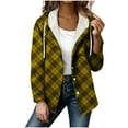 thumbnail image 1 of Gamivast Womens Jackets Plaid Lightweight Button up Hooded Coats with Cheats Pockets Trendy Long Sleeve Casual Shacket Jackets Loose Fitted Drawstring Outerwear no Power Bank, 1 of 6