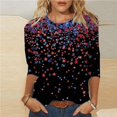 thumbnail image 1 of Gamivast Womens Plus Size 4th of July Shirt 3/4 Sleeve Shirts For Women Loose Fit Crewneck Dressy Casual Tops Lightweight Solid Color Comfy Cute T Shirts Casual Tops L Previous, 1 of 5