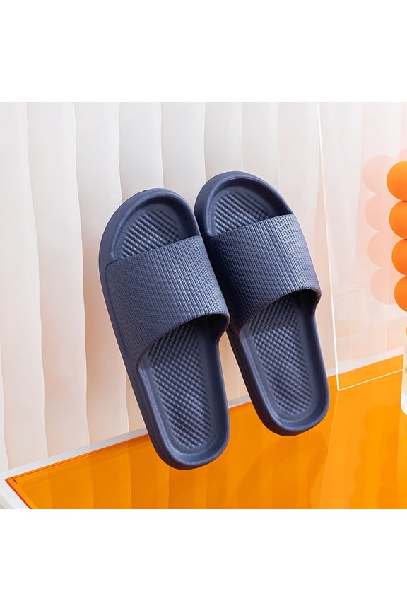 Womens Slides Ribbed Eva Shower Slides Open Toe Cushioned Slide Sandals Quick Dry Bath Shoes Bathroom Poolside Beach Vacation Spa Home Blue 42