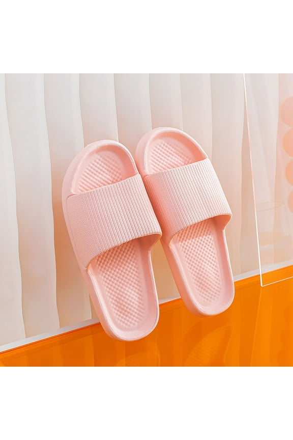 Womens Slides Ribbed Eva Shower Slides Open Toe Cushioned Slide Sandals Quick Dry Bath Shoes Bathroom Poolside Beach Vacation Spa Home Pink 36