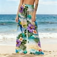 thumbnail image 1 of Gamivast Womens Swimsuit Cover up Pants Leaf Print Sheer Wide Leg Beach Elastic Wasit Pant Swimwear Flowy Boho Swimwear Coverup Beach Vacation Outfits, 1 of 5