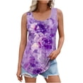 thumbnail image 1 of Gamivast Womens Tank Tops Plus Size Floral Graphic Tunic Shirts Casual Loose Crew Neck Sleeveless Blouses Summer Outdoor Dressy Tops, 1 of 6