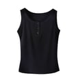 thumbnail image 1 of Gamivast Womens Tank Tops Plus Size Ribbed Knit Henley Neck Sleeveless Shirts Fitted Basic Casual Tees Lounge Outfits 2026, 1 of 7