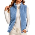 thumbnail image 1 of Gamivast Womens Vest Zip up Fleece Stand Collar Sleeveless Jacket Fuzzy Sherpa Winter Warm Casual Fall Lightweight Gilet Coats with Pockets, 1 of 6