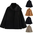 thumbnail image 1 of Gamivast Wool Coat for Women Oversized Drop Shoulder Button up Peacoats with Scarf Trendy Long Sleeve Winter Trench Coat Warm Windbreaker Jackets with Pockets, 1 of 7