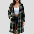 thumbnail image 1 of Gamivast Wool Coats for Women Flannel Oversized Plaid Button Down Notch Lapel Collar Winter Jackets with Pcokest Fall Fashion Long Sleeve Long Peacoats Casual Work Outfits, 1 of 6