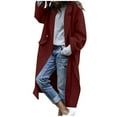 thumbnail image 1 of Gamivast Wool Coats for Women Winter Oversized Notch Lapel Double Breasted Long Peacoats Winter Warm Long Sleeve Trendy Overcoat with Pockets Casual Work Outfits, 1 of 6