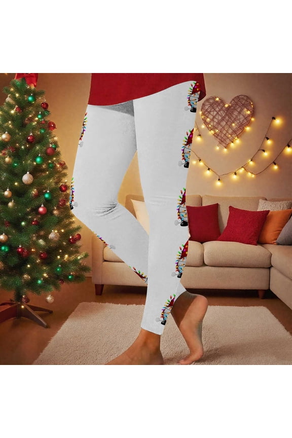 Xmas Leggings for Women Plus Size Christmas Yoga Tummy Control High Waisted Compression Pants Casual Holiday Funny Pull on Tight Workout Leggings 3Xl