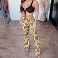 thumbnail image 1 of Gamivast Yoga Leggings for Women Flare Floral Print High Waisted Tummy Control Pants Y2K Casual Pull on Streetwear Pants Holiday Beach Bottoms, 1 of 7