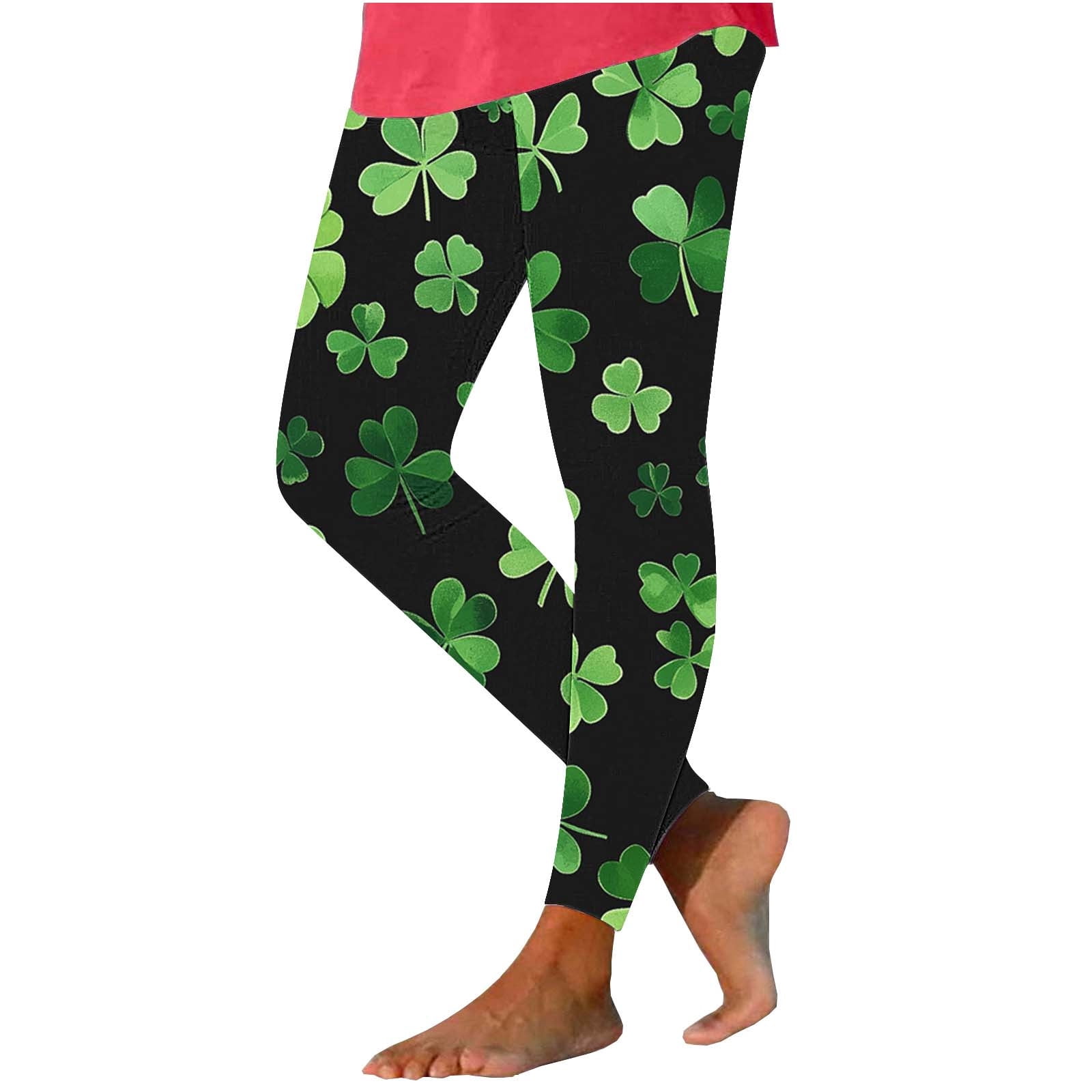 Gamivast Yoga Pants Women Shamrock Clover Print High Waist Stretchy Gym ...