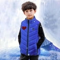 thumbnail image 1 of Gamivast Youth Heated Vest Kids Boys Christmas Printed Zip up Stand Collar Puffer Jackets Multiple Heating Zones and 5-Levels Holiday Rechargeable Quilted Sleeveless Coats Pockets no Power Bank, 1 of 5