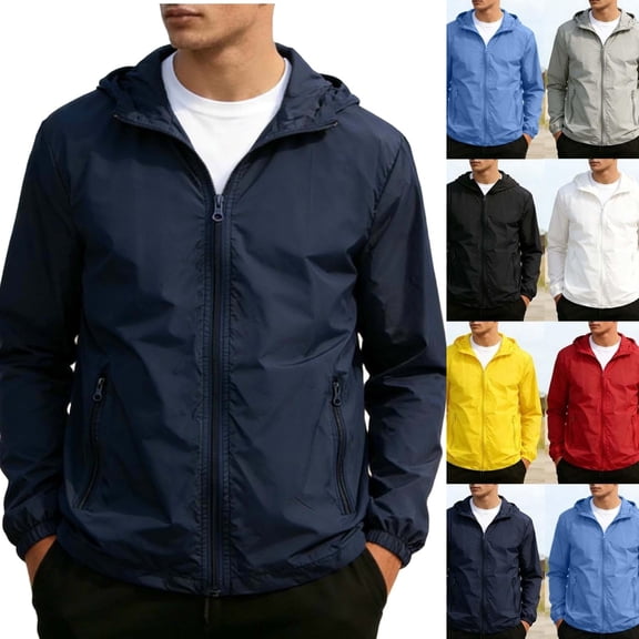 Summer Running Out TRYSIL Men's Hoodie Jackets Athletic Lightweight Full-Zip Long Sleeve ...