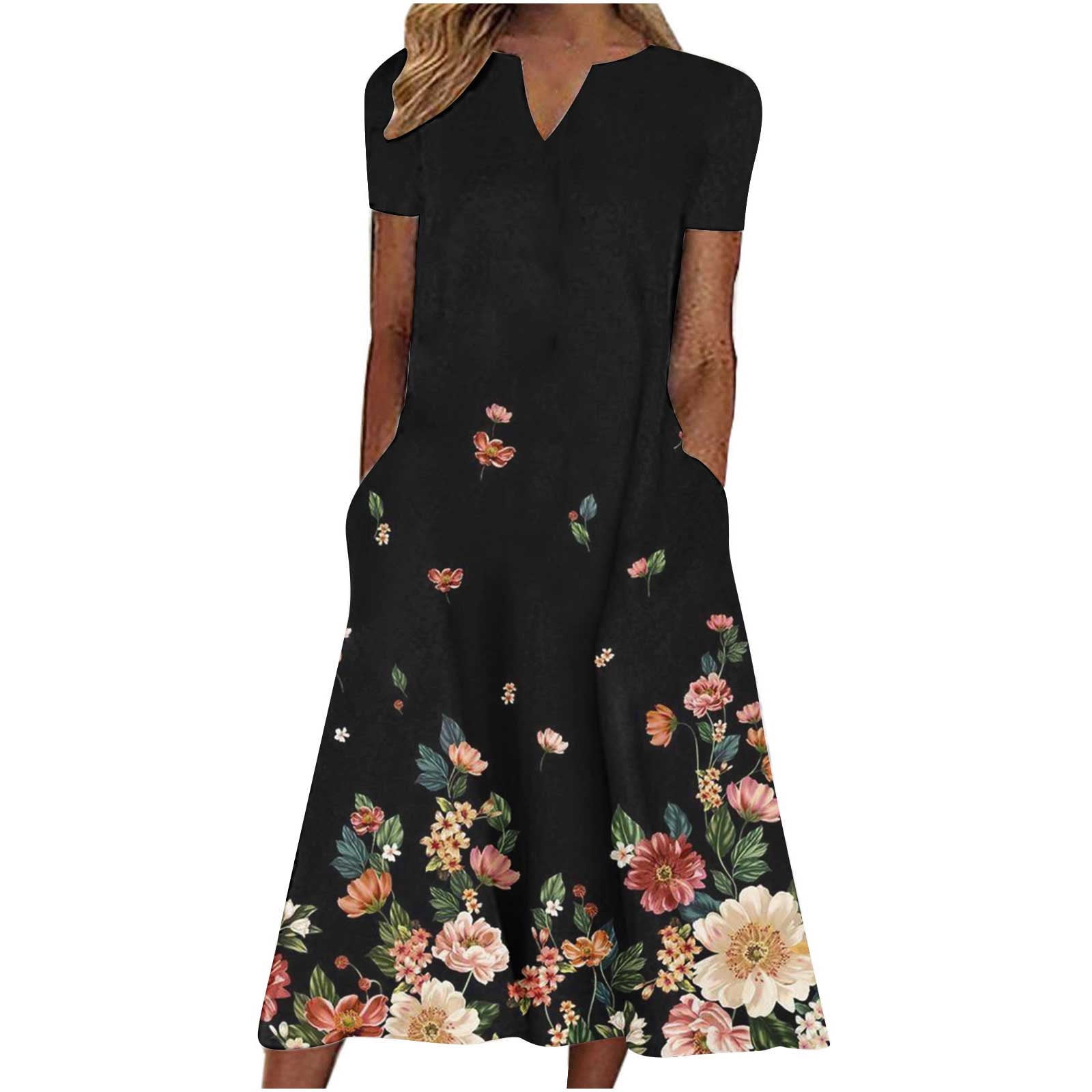 Gamivast summer maxi dresses for women 2024 short sve dresses with