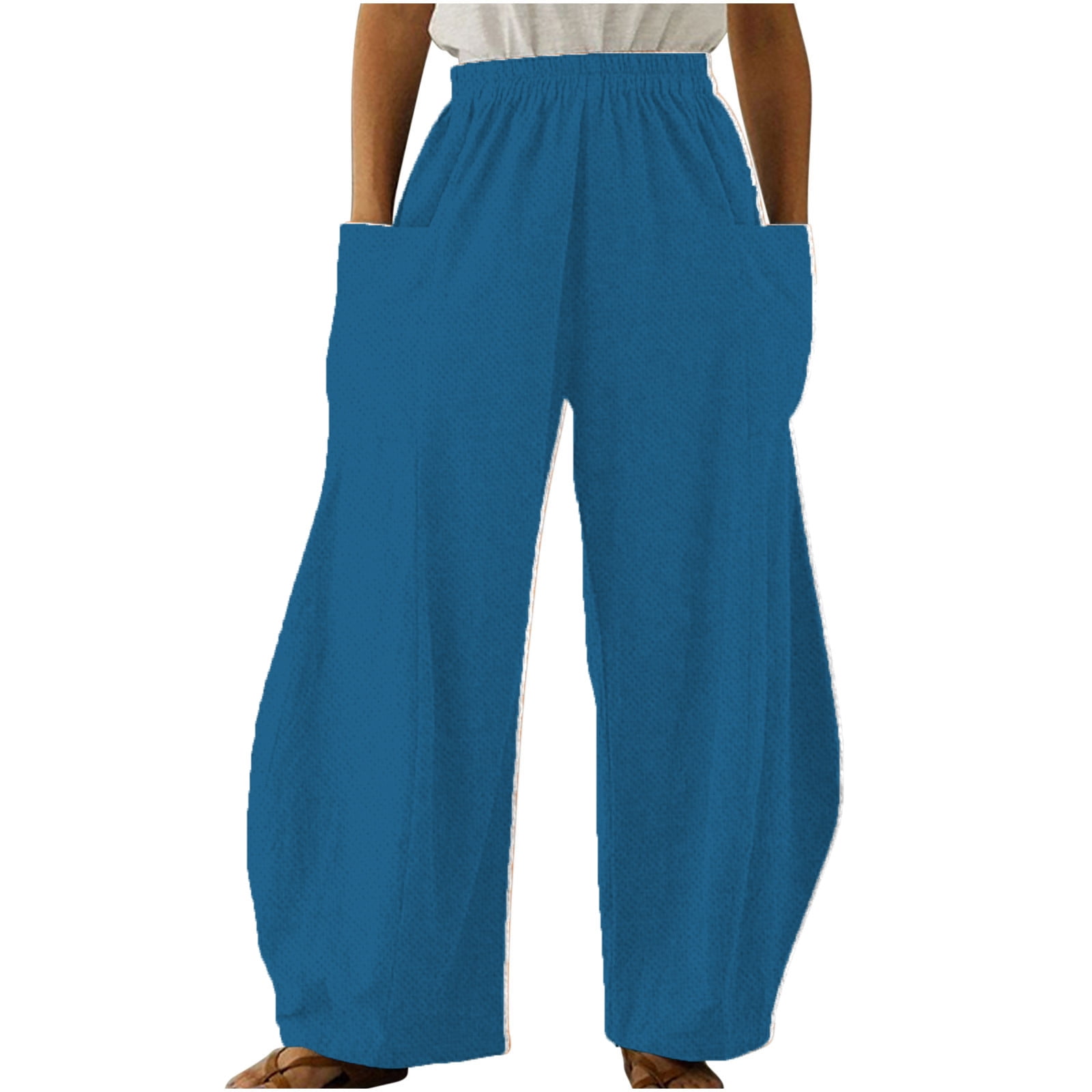 Gamivast tall linen pants for women long 34 inseam petite high waisted pants wide leg denim