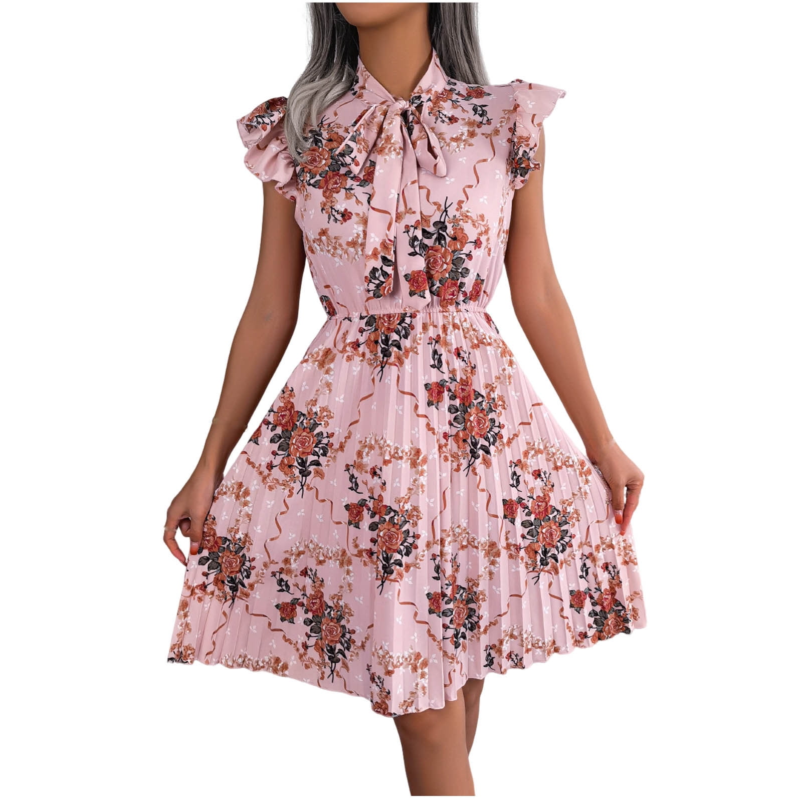 Gamivast women floral mini dress sexy v neck ruffle sve elegant