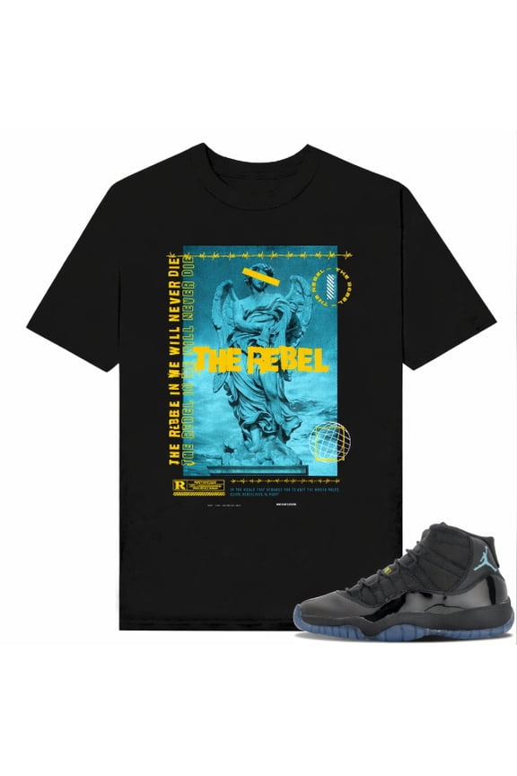 Gamma Blue 11s Sneaker Match Tees Black Rebel- Unisex