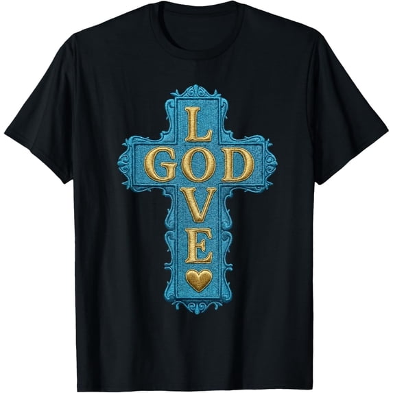 Gamma Blue God Love Jesus Chrisrtian T-Shirt - Walmart.com