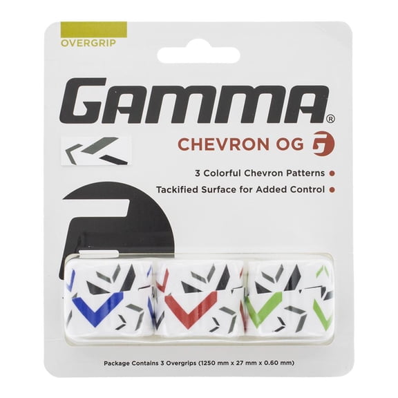 Gamma Chevron Tennis Overgrip 3 Pack (   Multicoloured  )