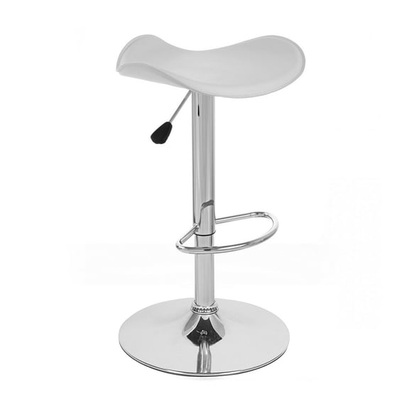 Gamma Contemporary "Leather" Adjustable Barstool - Vanilla White