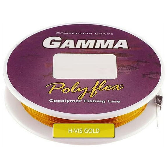 Gamma Polyflex Copolymer Fishing Line Filler Spool, Hi-Vis Gold, 2lb, 330yd