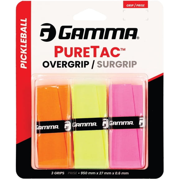Gamma Puretac Pickleball Overgrip (3 Pack, Neon)