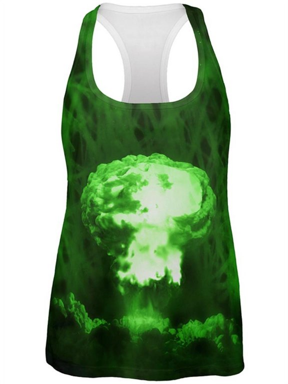Gamma Radiation Atomic Explosion All Over Womens Work Out Tank Top Multi LG