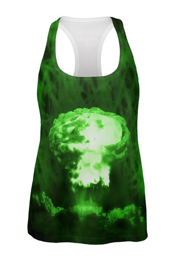 Gamma Radiation Atomic Explosion All Over Womens Work Out Tank Top Multi MD