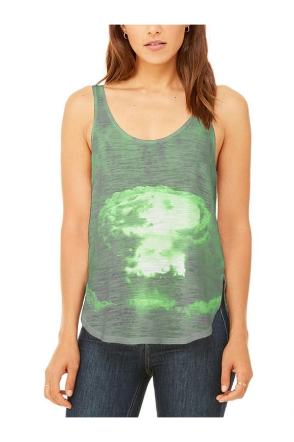 Gamma Radiation Atomic Explosion Juniors Flowy Side Slit Tank Top Multi LG