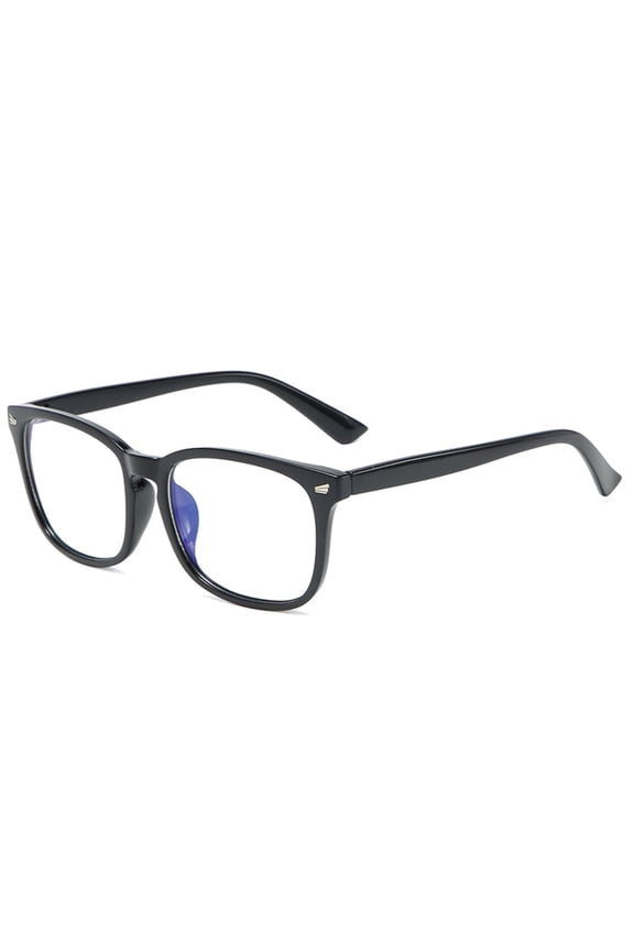 Gamma Ray Blue Light Blocking Glasses - Amber Tint Lens Reduces Eye Strain UV Glare and Fatigue from Digital Screens - None Magnification Computer Gaming Glasses/Black