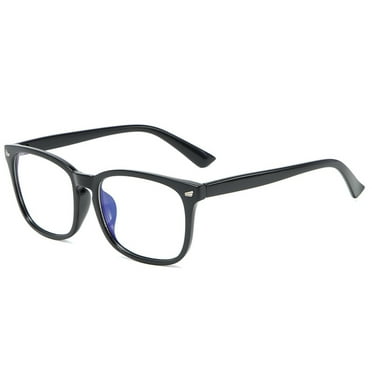 Gamma Ray Blue Light Blocking Glasses - Amber Tint Lens Reduces Eye Strain UV Glare and Fatigue from Digital Screens - None Magnification Computer Gaming Glasses/BLACK