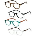thumbnail image 1 of Gamma Ray Reading Glasses - 4 Pairs Spring Hinge Round Mens and Womens Lightweight Readers, 1 of 7